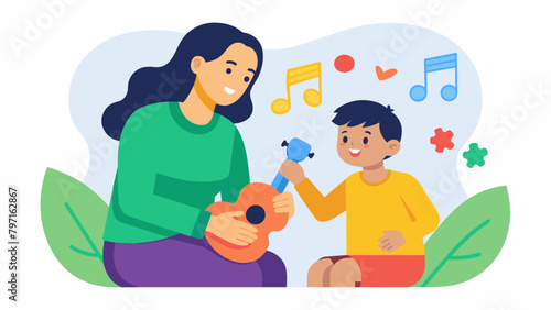 A mother and her child with autism bond through music as their music the uses singing and instrument playing to develop their communication skills..