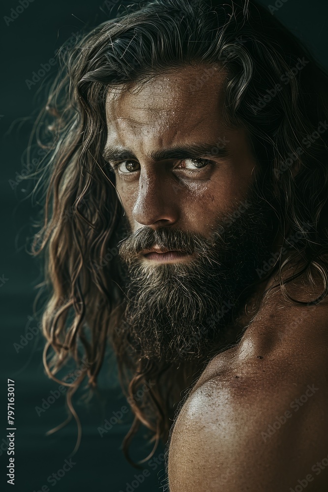 Portrait of a rugged man with a beard Portrait of a rugged man with a beard
