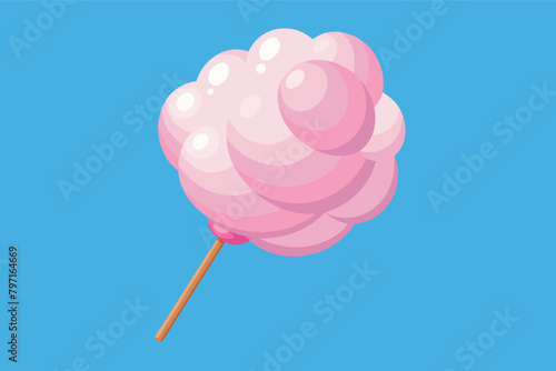 A whimsical cotton candy dessert featuring fluffy clouds of spun sugar served on a stick or nestled in a delicate glass