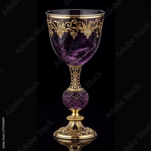 Elegant vintage goblet on a dark background