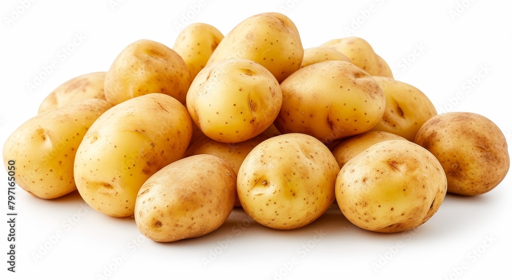 Fresh raw potatoes isolated on white background Fresh raw potatoes isolated on white background