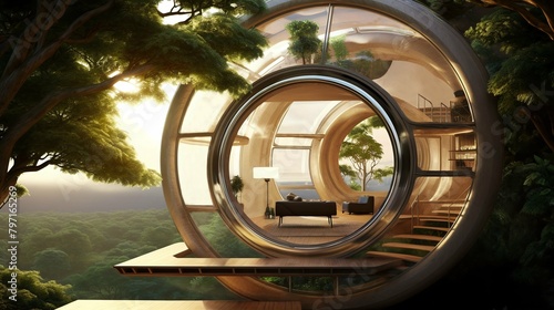 Modern design house in the rainforest