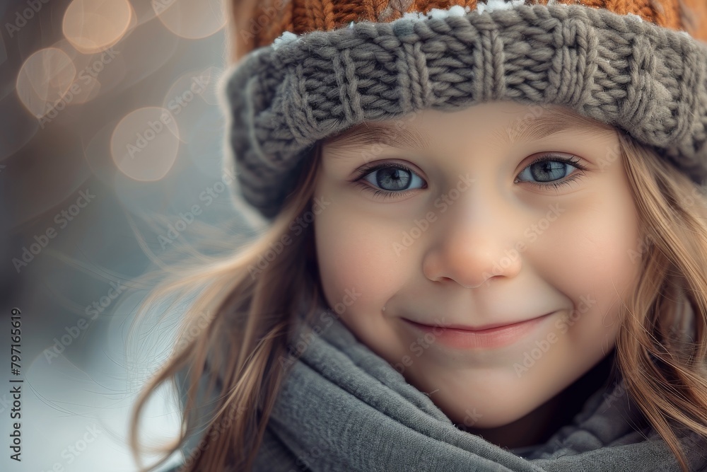 Smiling Child in Winter Attire Smiling Child in Winter Attire
