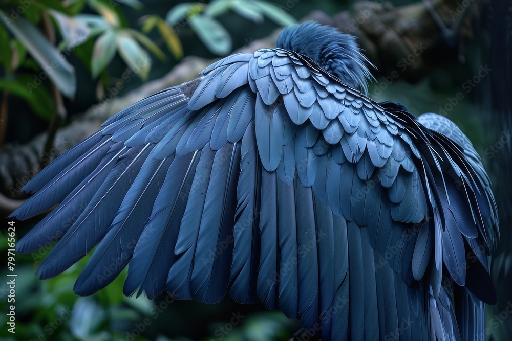 Obraz premium Close-up of Bird Feathers in Natural Setting