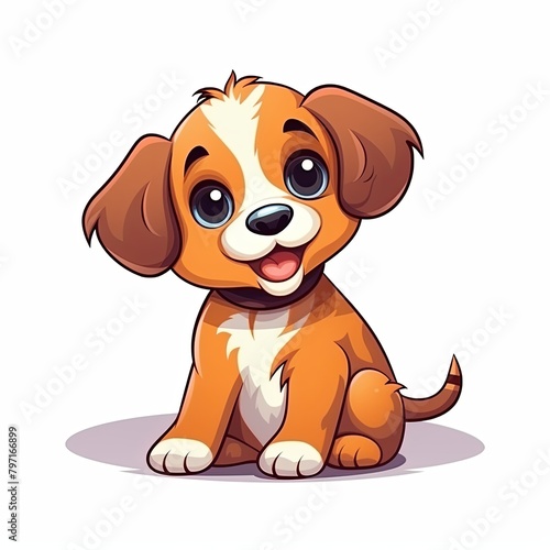 flat illustration of cute pleasant puppy