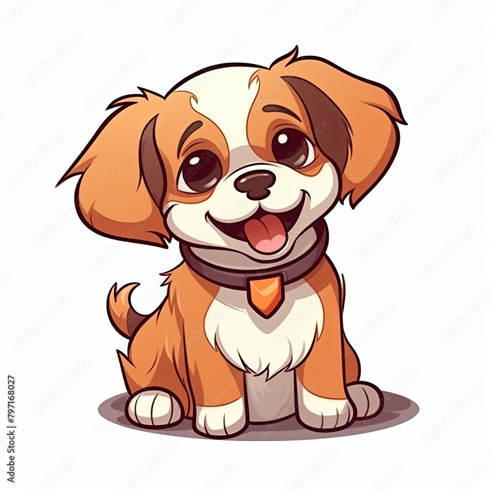 flat illustration of cute pleasant puppy flat illustration of cute pleasant puppy