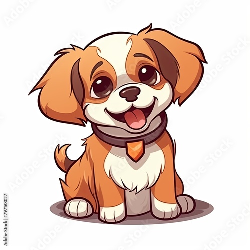 flat illustration of cute pleasant puppy