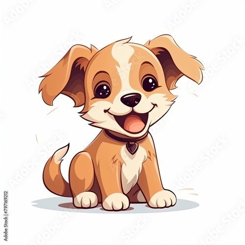 flat illustration of cute pleasant puppy