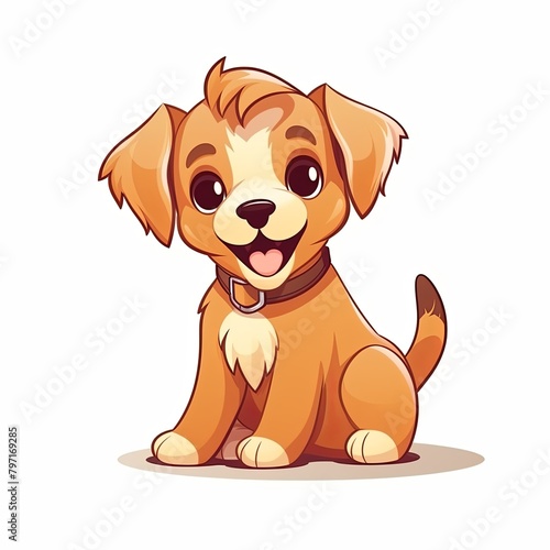 flat illustration of cute pleasant puppy