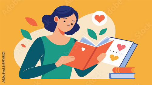 As she flips through the pages of a treasured scrapbook she is swept back to the days of youth where penning letters to her crush was her most. Vector illustration