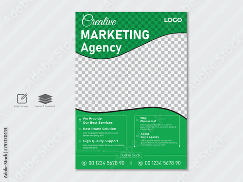 Creative corporate business flyer design template  for a digital marketing company or agency
