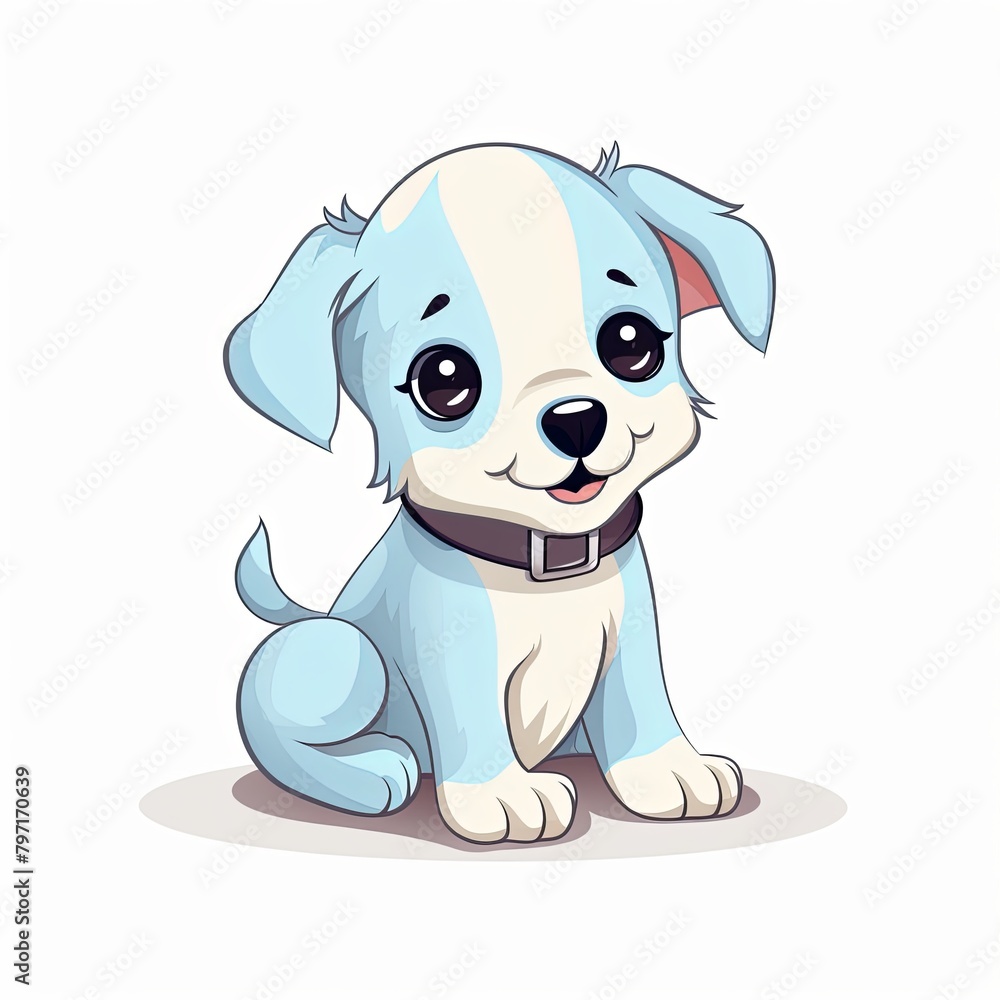 flat illustration of cute pleasant puppy flat illustration of cute pleasant puppy