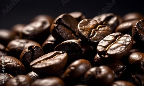 Roasted Coffee Beans Digital Painting Illustration Background Coffeeshop Hot Drink Design