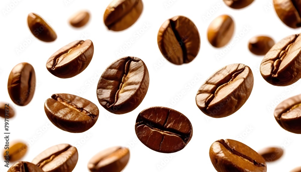 Roasted Coffee Beans Digital Painting Illustration Background Coffeeshop Hot Drink Design