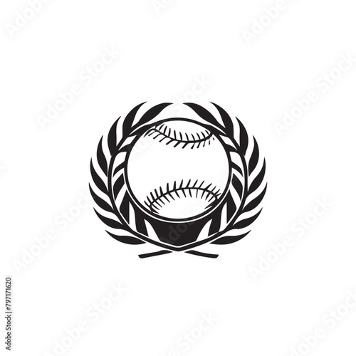 Baseball  in cartoon, doodle style . Image for t-shirt, web, mobile apps and ui. Isolated 2d vector illustration in logo, icon, sketch style, Eps 10, black and white. AI Generative