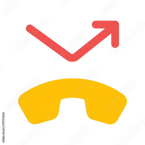 missed call flat icon