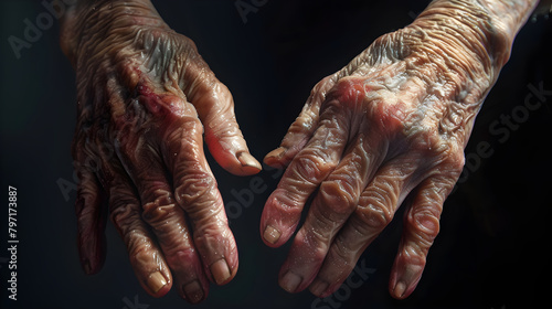 Graphic Visual Depiction of Rheumatoid Arthritis - Symptomatology in Hands photo