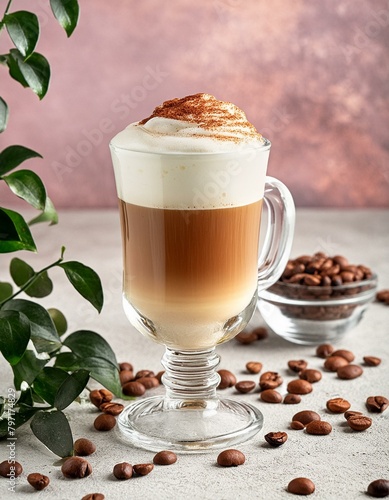 Obraz na płótnie irish coffee in a glass cup w salonie