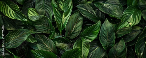 Lush greenery  tropical leaf background