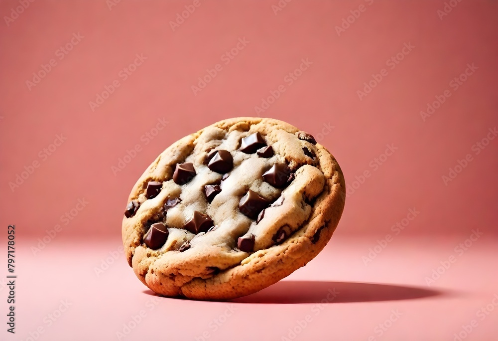 Chocolate Chip Cookie Digital Painting Isolated Sweet Bakery Illustration Background Food Design - obrazy, fototapety, plakaty 