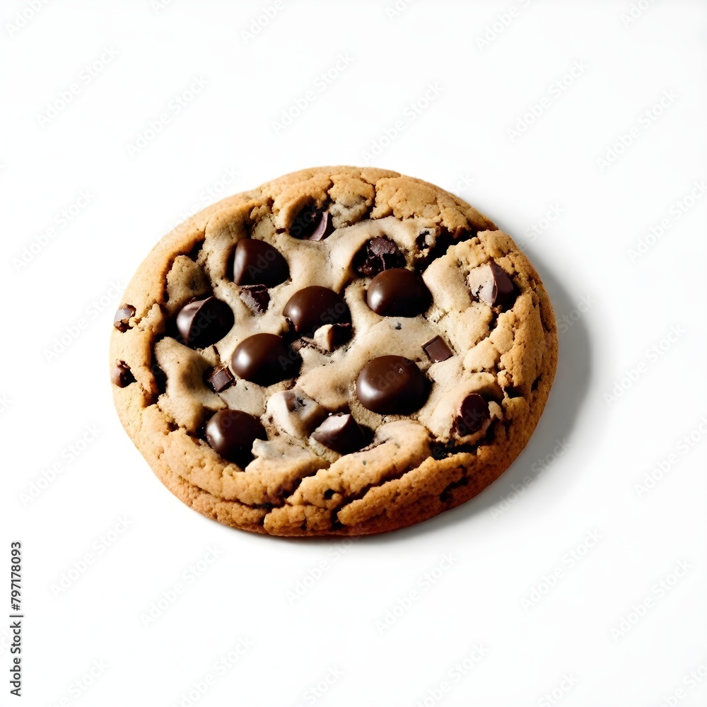 Chocolate Chip Cookie Digital Painting Isolated Sweet Bakery Illustration Background Food Design - obrazy, fototapety, plakaty 