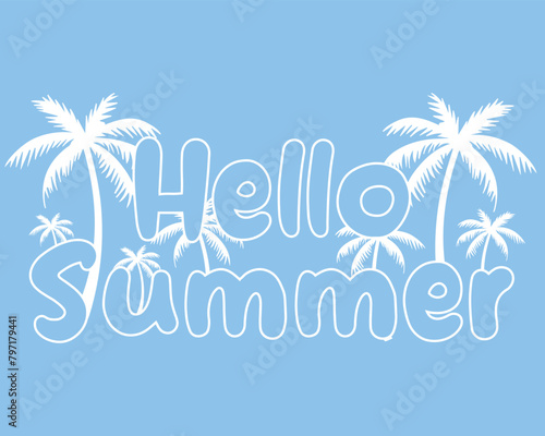 summer background with palm. summer poster vector illustration. Summer view poster. Hello summer banner