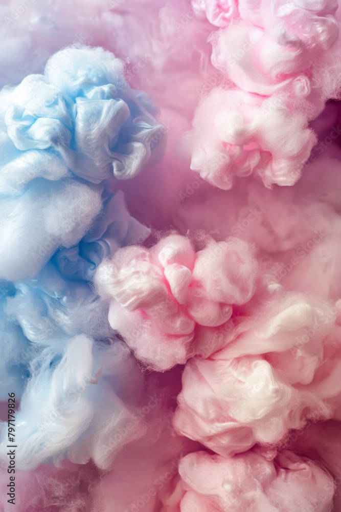 Fluffy and pastel-colored texture of cotton candy, capturing its sugary sweetness and airy quality. Cotton candy textures offer a whimsical and playful backdrop. Fluffy and pastel-colored texture of cotton candy, capturing its sugary sweetness and airy quality. Cotton candy textures offer a whimsical and playful backdrop.