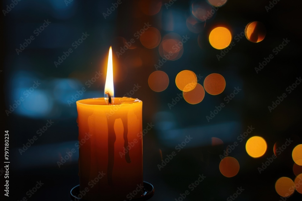 candle flame in the dark with bokeh on background candle flame in the dark with bokeh on background
