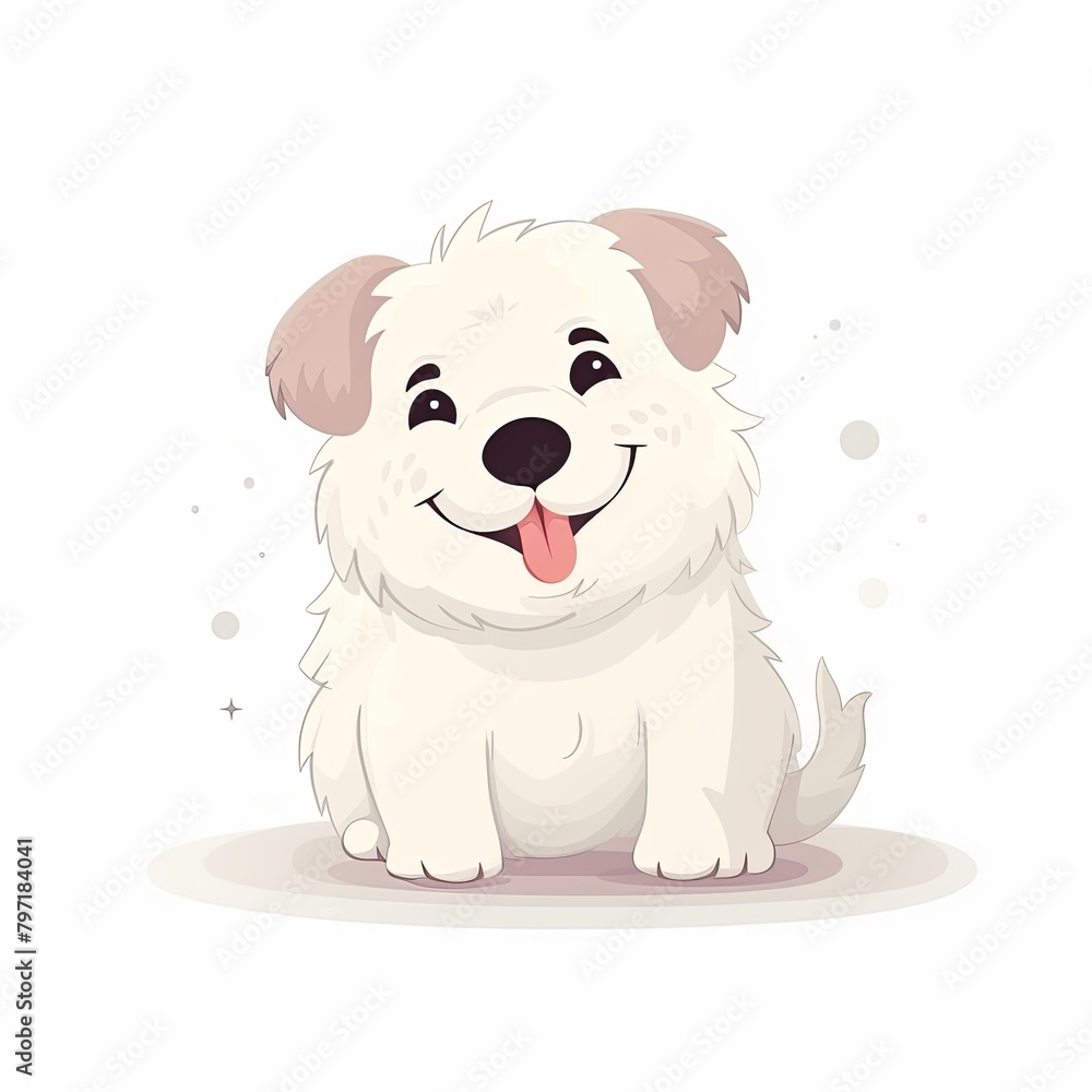 flat illustration of cute pleasant puppy flat illustration of cute pleasant puppy