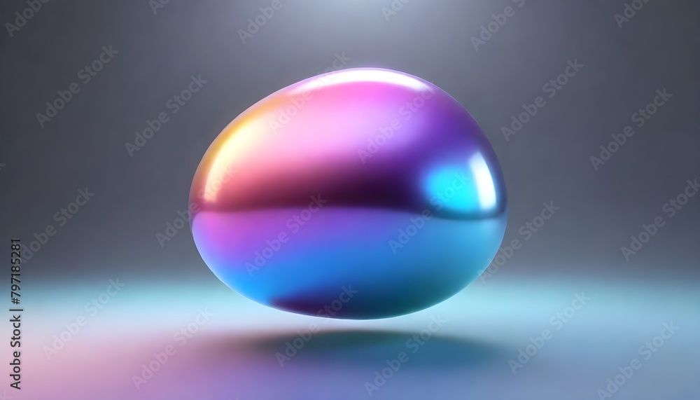 Floating Blob Liquid Artwork Smooth Shiny Surface Digital Painting Colorful Background Design