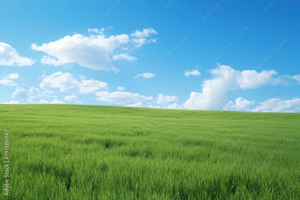 Grass field and sky landscape outdoors horizon.