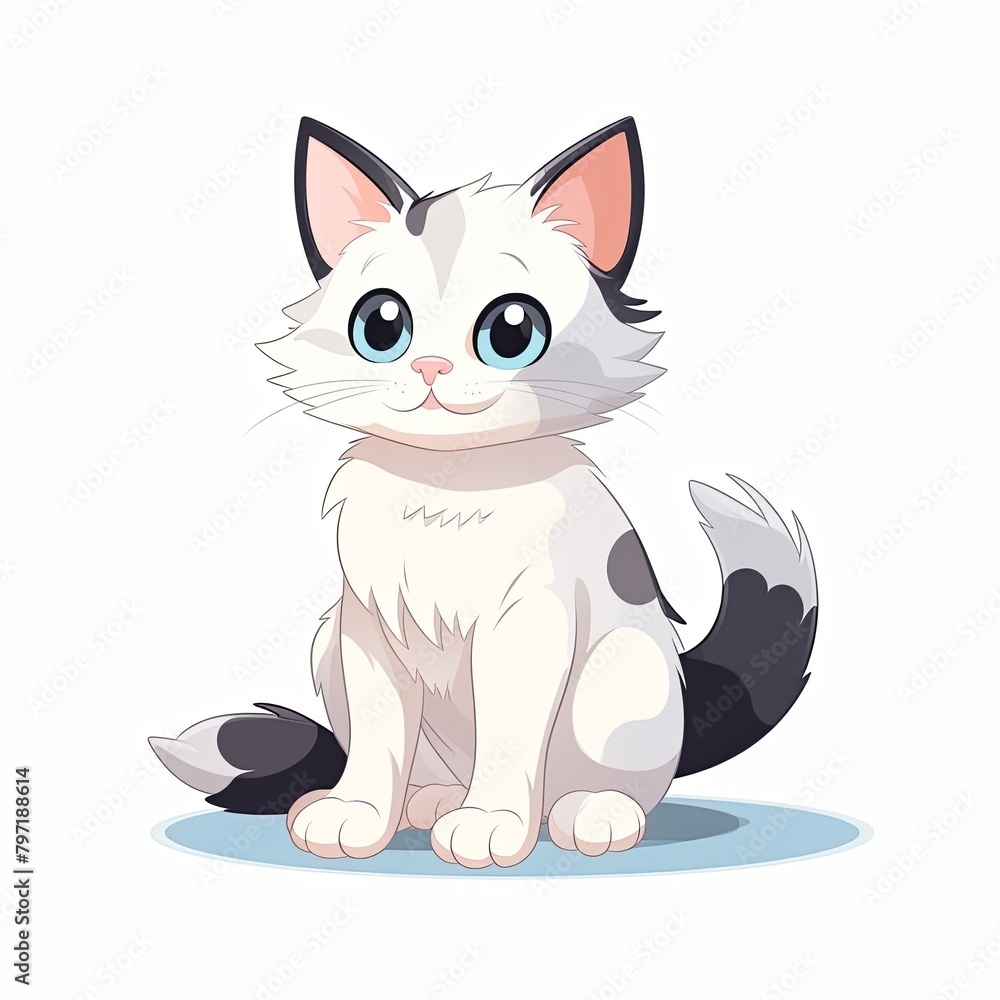 flat illustration of cute pleasant cat flat illustration of cute pleasant cat
