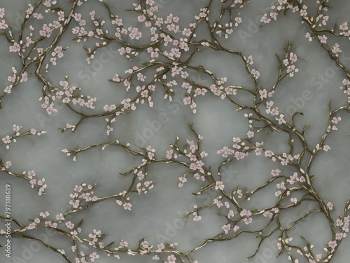 3d render, cherry blossom tree on podium, Ai Generated