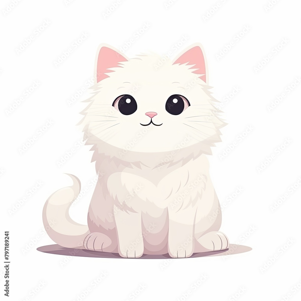 flat illustration of cute pleasant cat flat illustration of cute pleasant cat