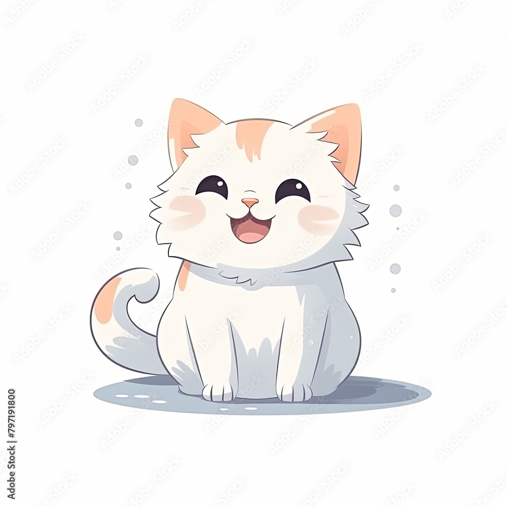 flat illustration of cute pleasant cat flat illustration of cute pleasant cat