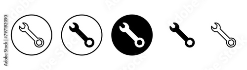 wrench icon vector isolated on white background. Wrench vector icon. Spanner symbol
