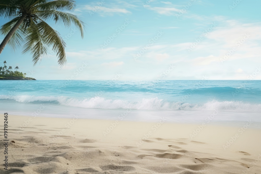 Sand beach outdoors tropical horizon.