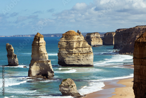 Beautiful shot of the famous Twelve Apostles geological structures