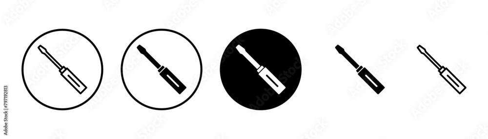 Screwdriver icon vector isolated on white background. Screwdriver vector icon Screwdriver icon vector isolated on white background. Screwdriver vector icon