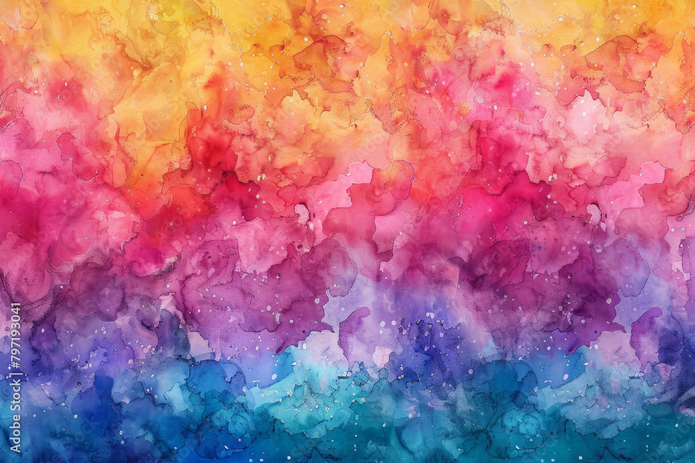 Digital watercolor texture featuring vibrant rainbow hues blending together in abstract patterns. Digital watercolor texture featuring vibrant rainbow hues blending together in abstract patterns.