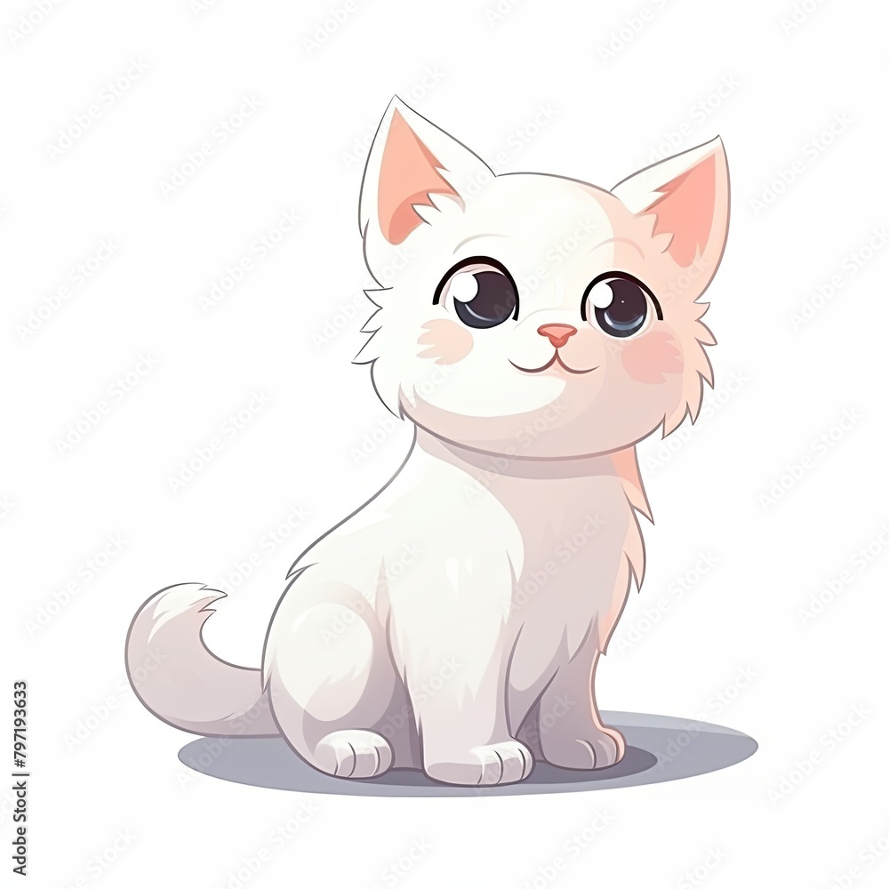 flat illustration of cute pleasant cat flat illustration of cute pleasant cat