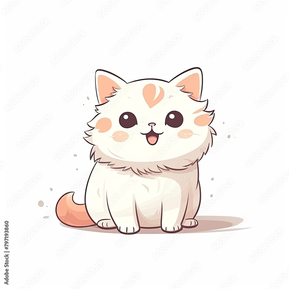 flat illustration of cute pleasant cat flat illustration of cute pleasant cat