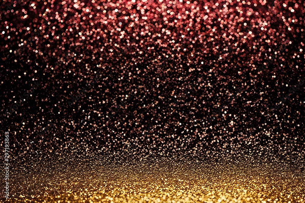 A gold and red background with a lot of glitter