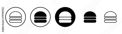 Hamburger icon vector isolated on white background. Burger and hamburger icon. Fast food vector icon