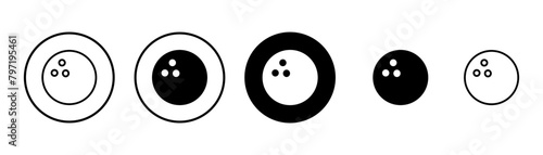Bowling game Pin Icon vector isolated on white background. Bowling icon, ball and pin