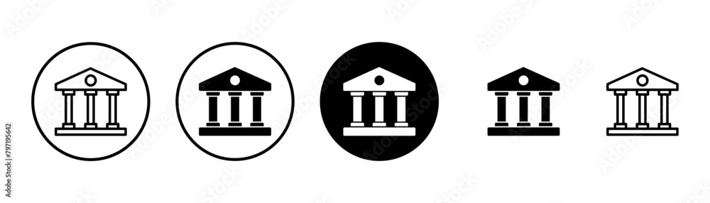 Bank icon vector isolated on white background. bank vector icon, museum, university Bank icon vector isolated on white background. bank vector icon, museum, university