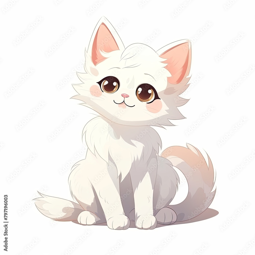 flat illustration of cute pleasant cat flat illustration of cute pleasant cat