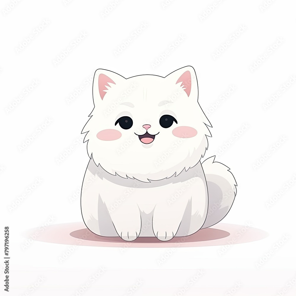 flat illustration of cute pleasant cat flat illustration of cute pleasant cat