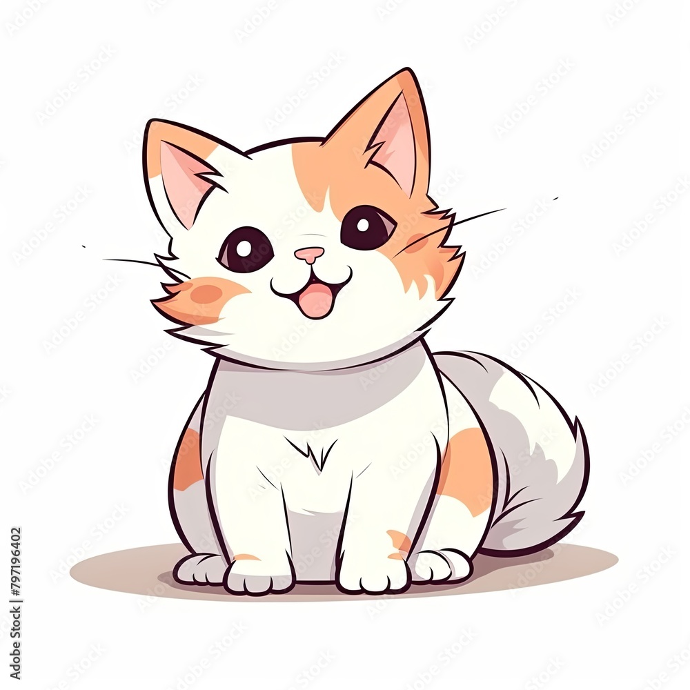 flat illustration of cute pleasant cat flat illustration of cute pleasant cat