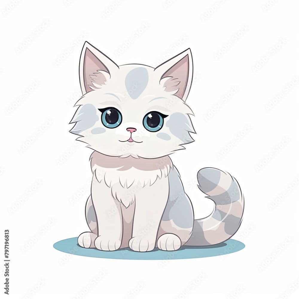 flat illustration of cute pleasant cat flat illustration of cute pleasant cat